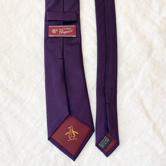 Original Penguin Purple Silk Tie - Picture 6 of 7